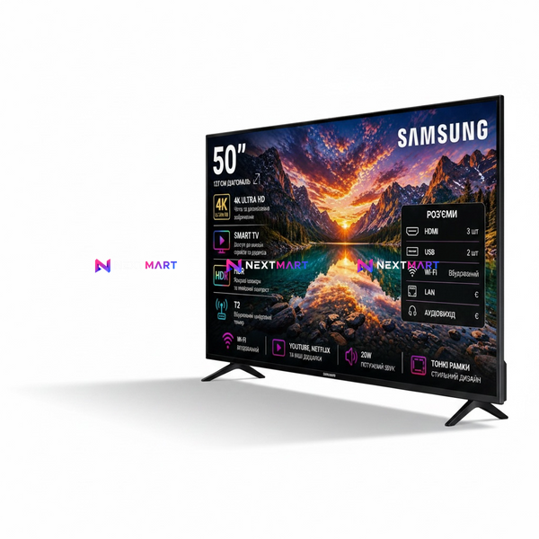 Телевізор Samsung 50&rdquo; Smart TV 4K UHD Wi-Fi HDR T2 5000120 фото